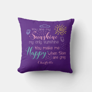 Almofada Roxo Personalizado Você É Meu Sol