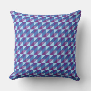 Almofada Roxo Retro para Azul Geométrico Abstrato clima dos