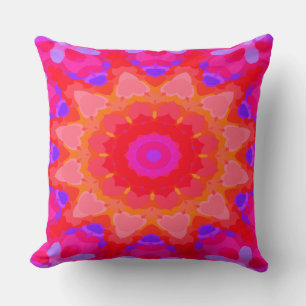 Almofada Roxo, Rosa e Girassol Laranja