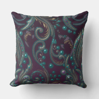 Almofada Roxo Teal Dourado Metálico 