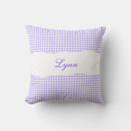 Almofada Roxo Xadrez Rústico Nome Personalizado