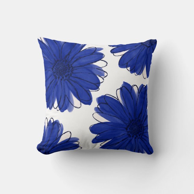 Almofada Royal Blue Daisies (Frente)