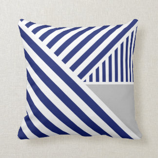 Almofada Royal Blue Stripes and Grey