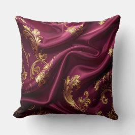 Almofada Royal Burgundy & Gold Majestic Filigree