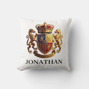 Almofada Royal Crest Gold – Majestoso Prestígio com Identid