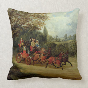 Almofada Royal Mail treina com passageiros (óleo no canva