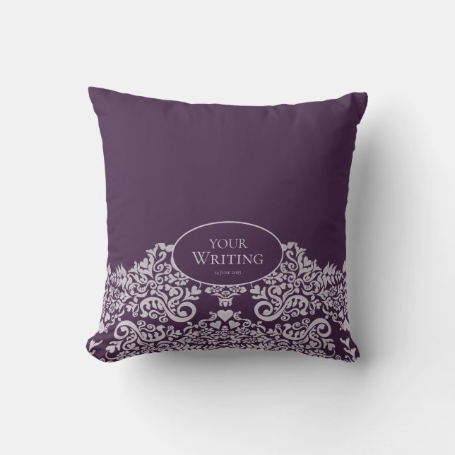 Almofada Royal Plum Personalized Damask (Frente)