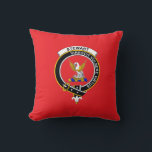 Almofada Royal Stewart Clan Badge and Motto Pillow<br><div class="desc">Royal  Stewart clan badge and motto on scarlet.  The motto means,  "Strength grows strong as a wound."</div>