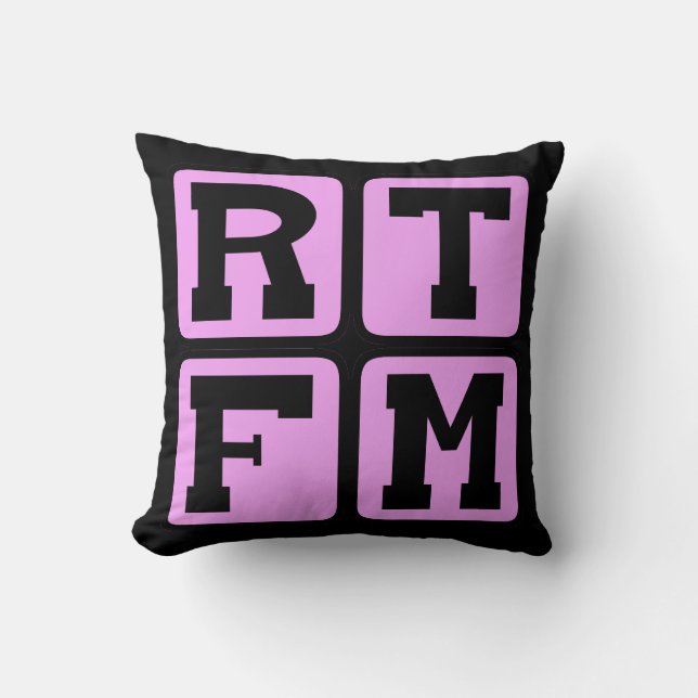 Almofada RTFM Leia O #$%%^ Manual Acrônimo de Gíria da Inte (Frente)