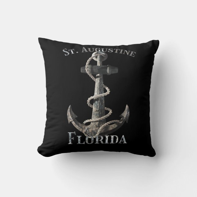 Almofada Rua: Augustine Florida Vacation NMaritime Anchor S (Frente)