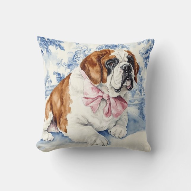 Almofada Rua Bernard Dog Blue Toile (Frente)