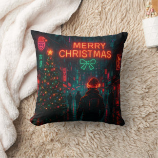Almofada Rua de Natal cyberpunk incrível