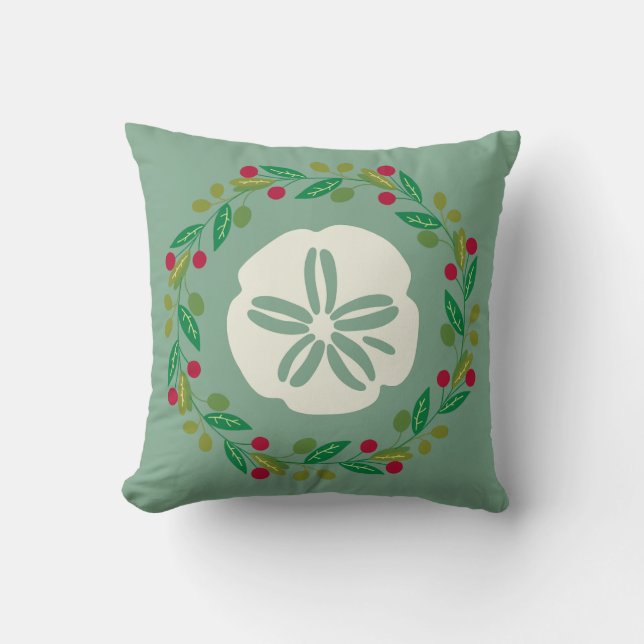 Almofada Rua de Natal da Seashell de Dólar (Frente)