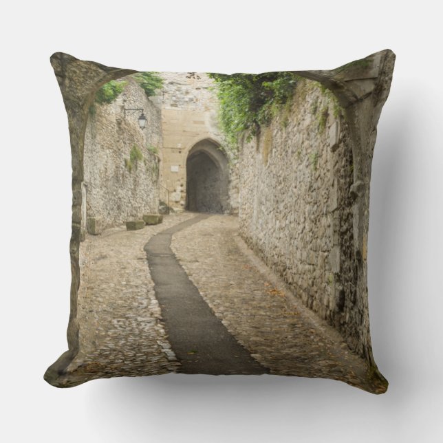 Almofada Rua de paralelepípedos cinza, França (Frente)