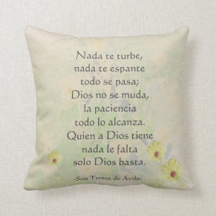 Almofada Rua "Nada te turbe".Teresa de Avila, espanhol e in