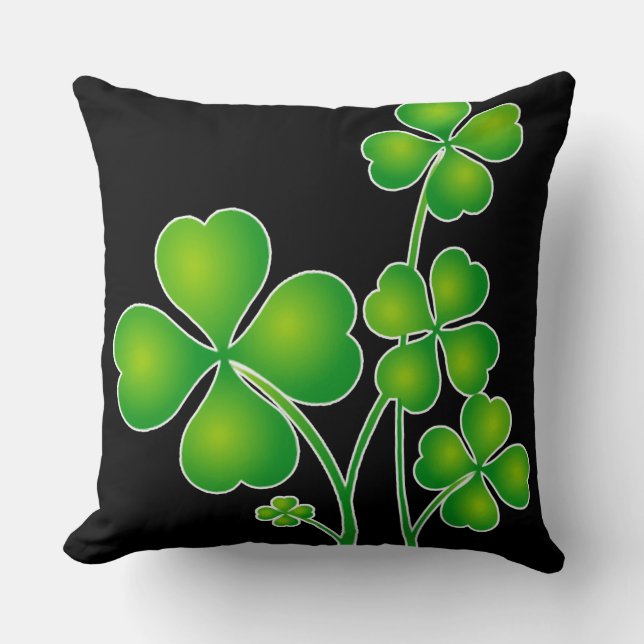 Almofada Rua, o dia de Patrick Clover / Shamrocks + suas id (Frente)