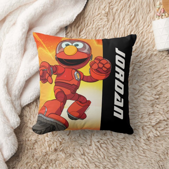 Almofada Rua Sésamo | Mecha Builders Elmo | Adicionar nome (Cobertor)