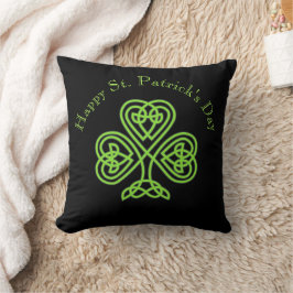 Almofada Ruas felizes. O dia de Patrick Modern Celtic Shamr