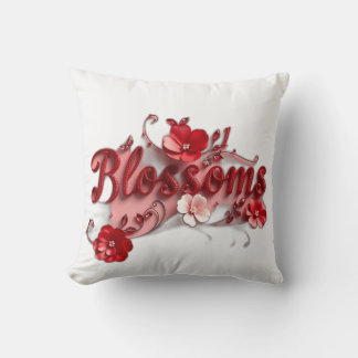 Almofada Ruby Red Script Blossoms