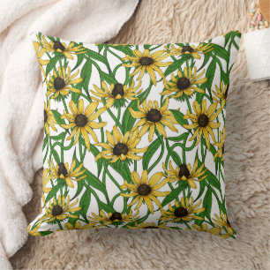 Almofada Rudbekia amarela em branco
