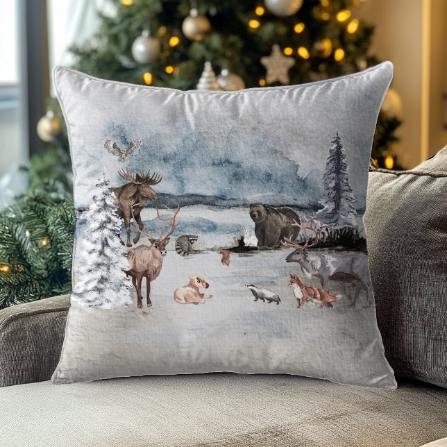 Almofada Rudolph Reindeer Woodland Feriado de Natal (Criador carregado)