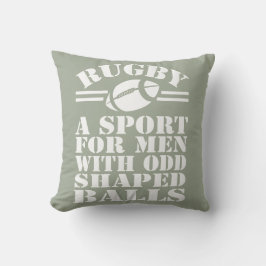 Almofada Rugby um esporte para homens com bolas estranhas