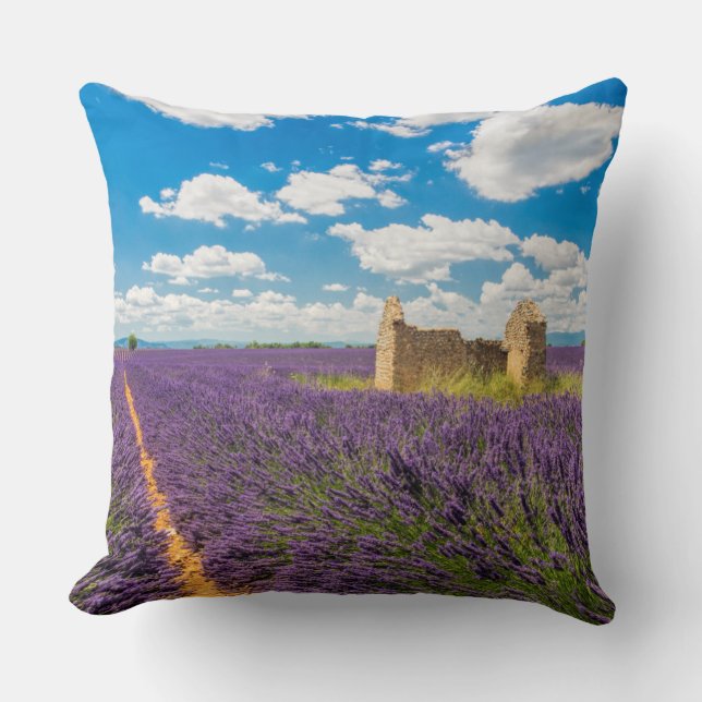 Almofada Ruína em Campo de Lavanda, França (Frente)