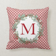 Russo Farmhouse Natal Red Gingham Inicial
