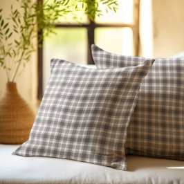 Almofada Rustic Brown Gingham Plaid farmhouse pattern