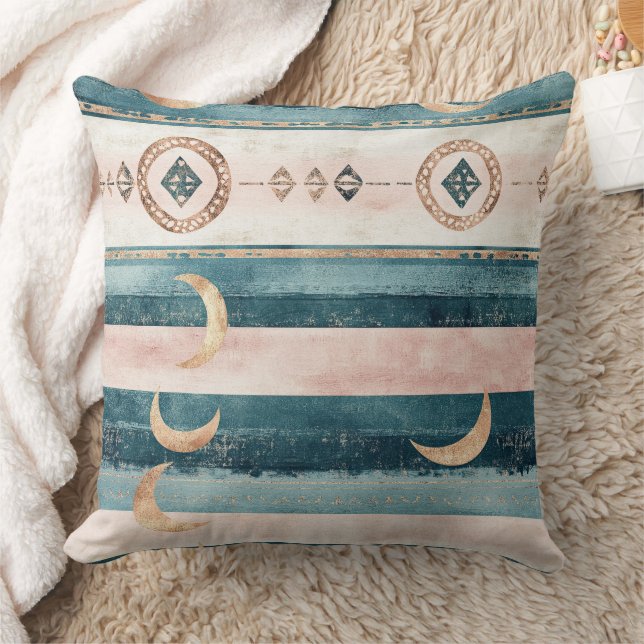 Almofada Rustic Celestial Faixa Lua Sol Terroso (10) (Cobertor)