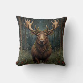Almofada Rustic Christmas moose deer boho woodland forest 