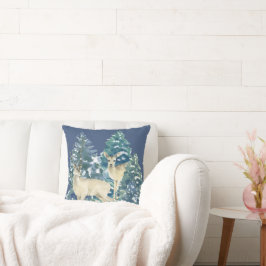 Almofada Rustic Christmas Snowy Forest Deer Decor For Home