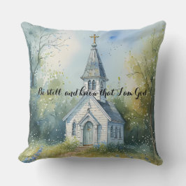 Almofada Rustic Church Path in Wildflower Meadow