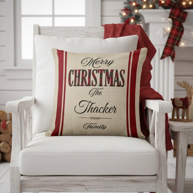 Almofada Rustic Classic Vintage Feliz Natal (Criador carregado)