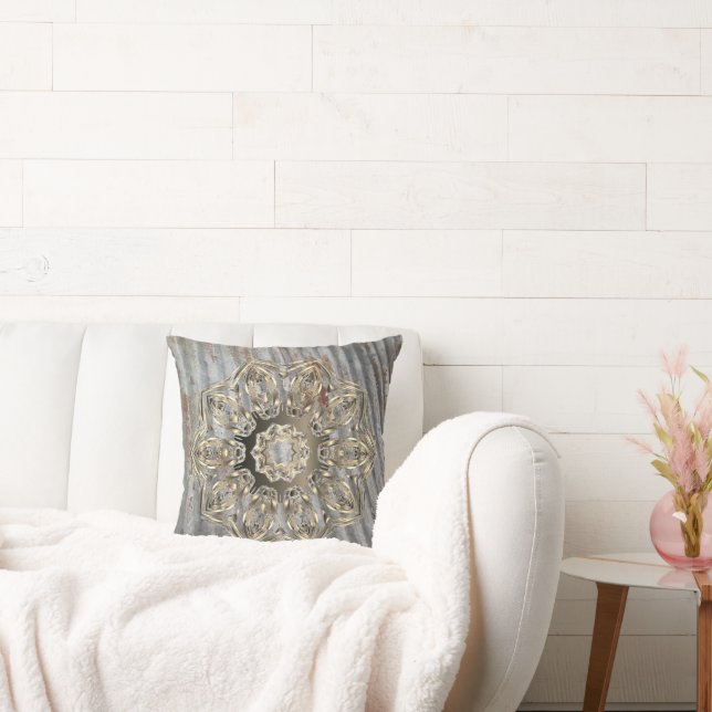 Almofada Rustic Dourado Mandala (Sofá)