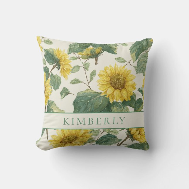 Almofada Rustic & Elegant Sunflower Classic Floral (Frente)