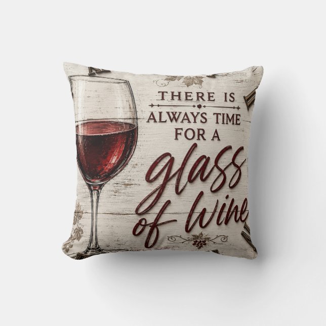 Almofada Rustic Farmhouse Wine Lover Gift (Frente)