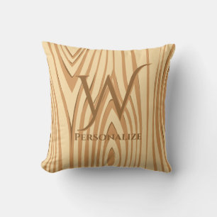 Almofada Rustic Faux Stainha Castanho Conservada Personaliz