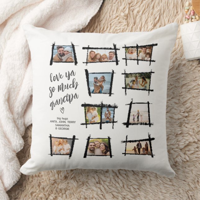 Almofada Rustic Frames Black/Wht Love Ya Grandpa ID1015 (Cobertor)
