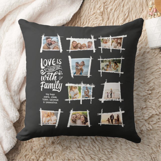 Almofada Rustic Frames White/Blk Love Is Family ID1015 (Cobertor)