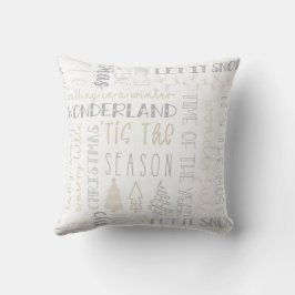 Almofada Rustic Gold & Gray Christmas Typography