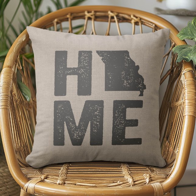 Almofada Rustic Home - Estado do Missouri (Rustic Modern Missouri Home Pillow)