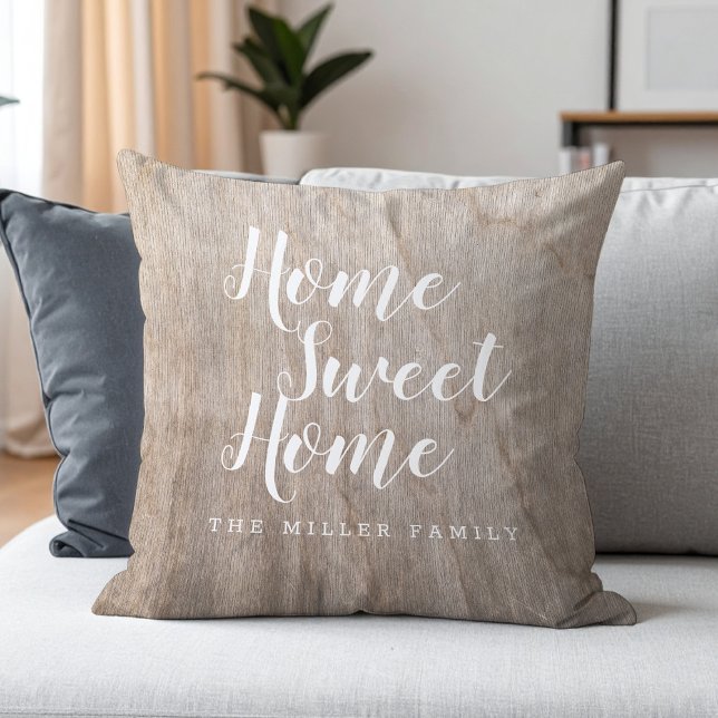 Almofada Rustic Home Sweet Home Family (Criador carregado)