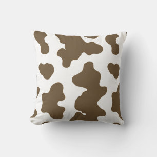 Almofada Rustic Marrom e Branco Impressão de Vaca Country W