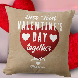 Almofada Rustic Nosso Primeiro Dia de os namorados Juntos C
