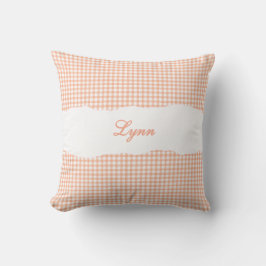 Almofada Rustic Orange Gingham Personalized Name