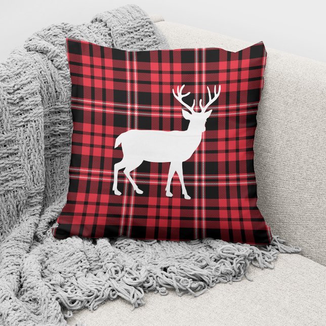 Almofada Rustic Red Xadrez Deer Christmas (Criador carregado)