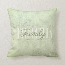 Almofada Rustic Sage Green Texture Family Name Monograma
