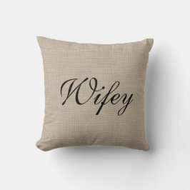 Almofada Rustic Wifey Sra. Travesseiro
