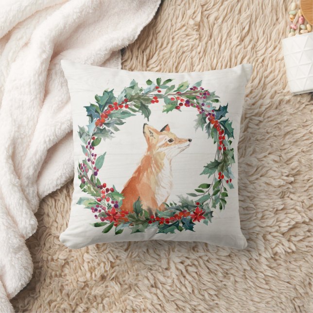 Almofada Rustic Woodland Fox Christmas (Cobertor)